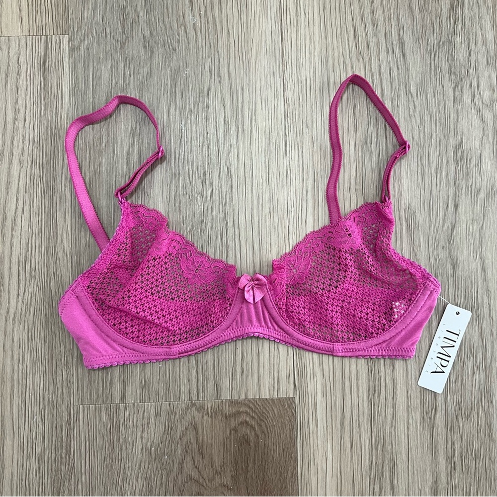 Timpa Lingerie Orchid Lace Unpadded Underwire Bra 32D NWT